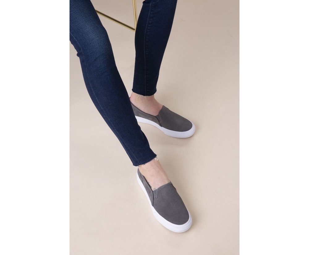 Slip Ons Keds Mujer Gris - Double Decker Suede - 248-BMDNRO